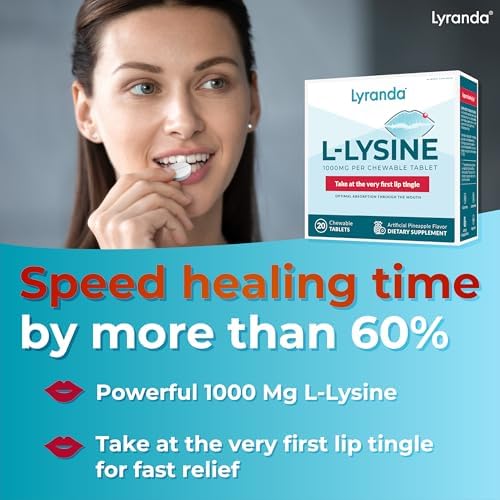 Lyranda® - Tratamiento para Herpes Labial con Lisina - Tabletas Masticables de L-Lisina - Absorción Rápida y Mejor Higiene - imagen 3