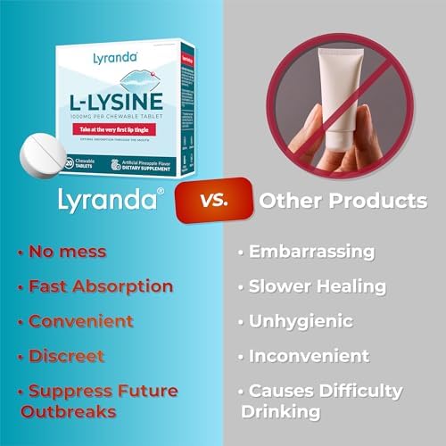 Lyranda® - Tratamiento para Herpes Labial con Lisina - Tabletas Masticables de L-Lisina - Absorción Rápida y Mejor Higiene - imagen 4