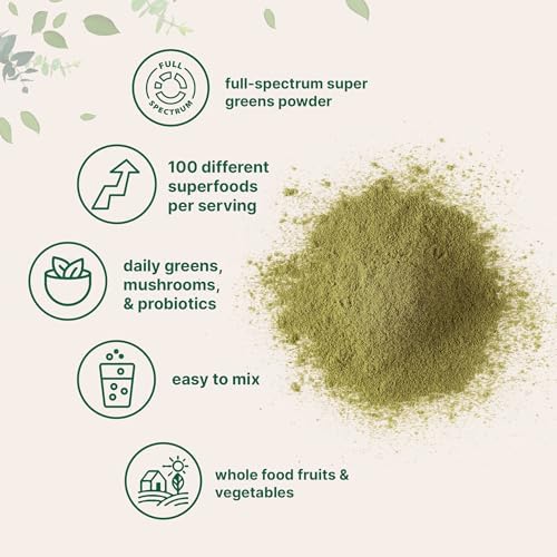 Micro Ingredients Super Greens en Polvo, 1lb | Mezcla de 100 Superalimentos con Verduras, Probióticos, Frutas, Vegetales y Hongos | Fuente de - imagen 3