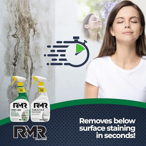 Sistema RMR Completo para Borrar Manchas de Moho y Hongos – Limpiador de Baños y Azulejos Sin Frotar + Spray Instantáneo para Manchas de Moho, Kit de - imagen 3