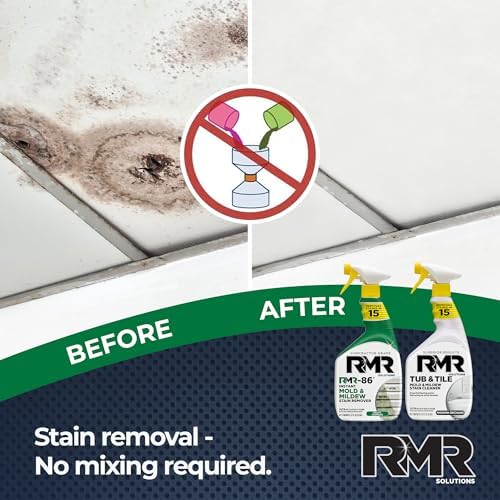 Sistema RMR Completo para Borrar Manchas de Moho y Hongos – Limpiador de Baños y Azulejos Sin Frotar + Spray Instantáneo para Manchas de Moho, Kit de - imagen 4