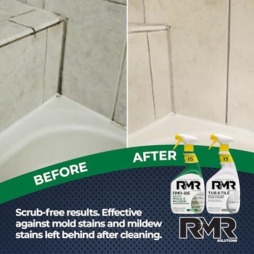 Sistema RMR Completo para Borrar Manchas de Moho y Hongos – Limpiador de Baños y Azulejos Sin Frotar + Spray Instantáneo para Manchas de Moho, Kit de - imagen 6
