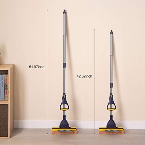 Mopa Esponja Yocada para Uso en Casa y Comercial, Limpieza de Pisos de Azulejo, Baño y Garaje, Incluye 2 Cabezas, Mango Telescópico de 42.5 a 52 - imagen 4