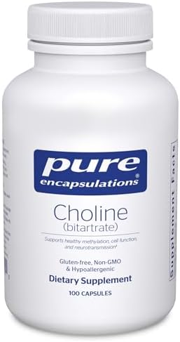 Pure Encapsulations Colina (Bitartrato) - 275 mg - Apoya la Metilación, Salud Cerebral y Función Celular* - Alta Biodisponibilidad - Vegano y No - imagen 1