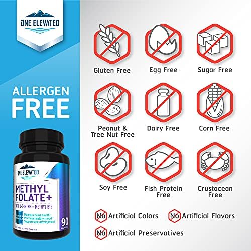 Folate Metílico Doble Fuerza y Más Bioactivo - Fórmula Única con Methylcobalamin (B12) de Grado Farmacéutico, Niacina, B1, B2 y B6 - Suministro para - imagen 4