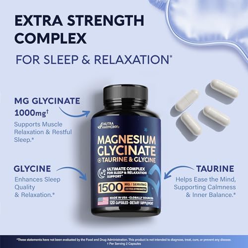 Glicinato de Magnesio - Soporte para Sueño y Relajación - Extra Fuerte 1500 mg - Suplemento de Magnesio para Hombres y Mujeres - 120 Cápsulas - imagen 6
