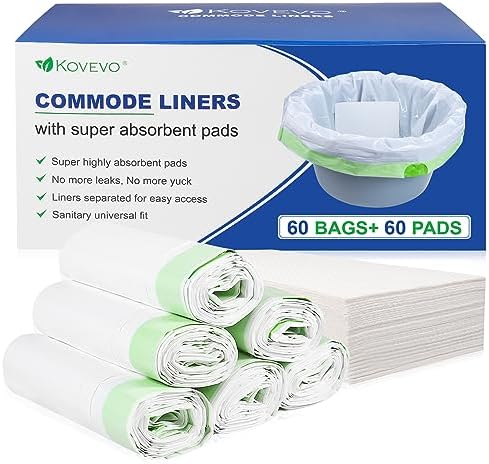 Kovevo 60 Paquetes de Forros para Inodoro con Almohadillas Absorbentes, Forros Portátiles para Inodoro, Ajuste Universal, Limpieza Sencilla - imagen 1