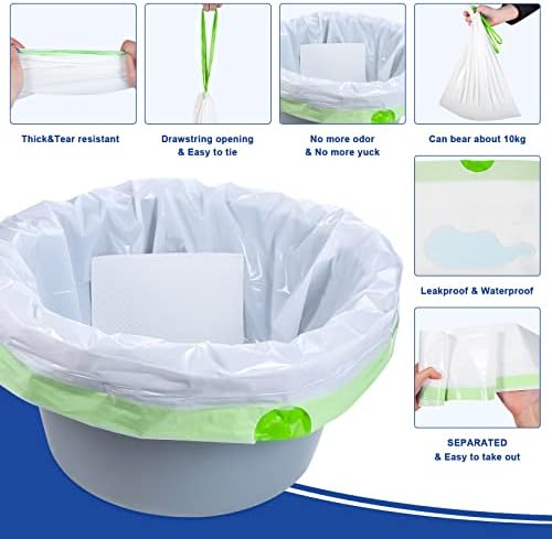 Kovevo 60 Paquetes de Forros para Inodoro con Almohadillas Absorbentes, Forros Portátiles para Inodoro, Ajuste Universal, Limpieza Sencilla - imagen 3