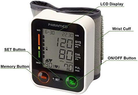 Monitor de Presión Arterial Automático PARAMED para Muñeca: Kit con Manguito, 2 Pilas AAA y Estuche - Detector de Latidos Irregulares, Memoria de 90 - imagen 6