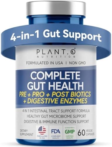 Suplemento de Salud Digestiva 4 en 1 – Prebióticos, Probióticos, Postbióticos y Enzimas Digestivas para Hombres y Mujeres – Probiotico DE111 para - imagen 1