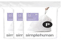 Bolsas de Basura con Cinta Drawstring simplehuman Code P, 60 Piezas, 50-60 Litros, Extra Gruesas y Doble Costura, 50% Plástico PCR, Color Blanco - imagen 1
