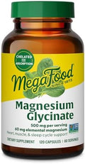 MegaFood Magnesio Glicinato 500mg - Suplemento de Magnesio Quelado - 120 Cápsulas - Suave para el Estómago - Apoya el Sueño y Respuesta al Estrés - imagen 1