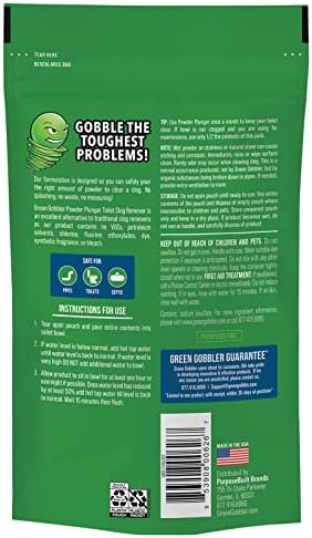 Removedor de Atascos para Inodoro Green Gobbler POWDER PLUNGER - Paquete de 2, Peso Neto 16.5 oz - imagen 2