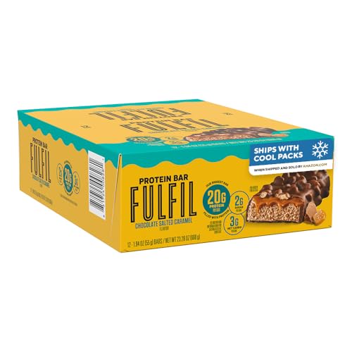 Barras de Proteína FULFIL, Sabor Chocolate Caramelo Salado, Sin Gluten, 20g de Proteína, 12 Piezas, Esenciales de Despensa - imagen 5