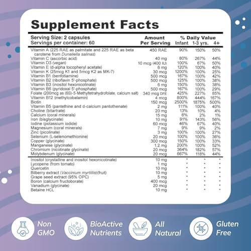Super Mini-Multi - Multivitaminas para Niños en Cápsulas Tragables con Folato Metílico, B12 Metílico y Vitaminas B para Crecimiento y Salud Cerebral - imagen 2