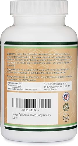 Suplemento de Hongo Cola de Pavo (120 Cápsulas - Suministro para 2 Meses) (Coriolus Versicolor) Apoyo Integral al Sistema Inmunológico, No GMO, Sin - imagen 6