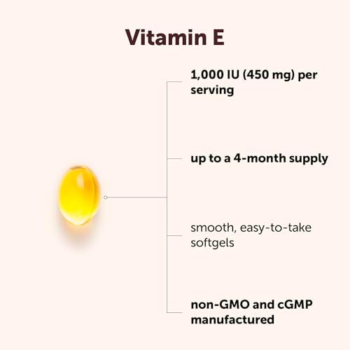 Micro Ingredients Vitamina E 1000 IU (450 mg) por Porción, 240 Softgels | Suplemento Diario de Vitamina E | Suministro para 4 Meses | Sin OGM, Libre - imagen 3