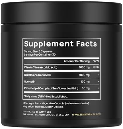 Suplemento Super Liposomal de Glutatión 2150mg con Vitamina C, Quercetina y Glutatión L Puro 2000mg - Fórmula Triple Acción - 90 Cápsulas, No GMO - imagen 2
