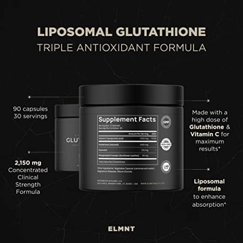 Suplemento Super Liposomal de Glutatión 2150mg con Vitamina C, Quercetina y Glutatión L Puro 2000mg - Fórmula Triple Acción - 90 Cápsulas, No GMO - imagen 8