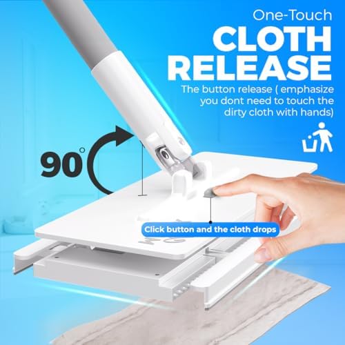 Kit de Barrido y Trapeado CleanMattix - FlexiClamp, Compatible con Paños Swiffer, Herramienta Duradera para Pisos de Madera, Cerámica, Mármol y - imagen 2
