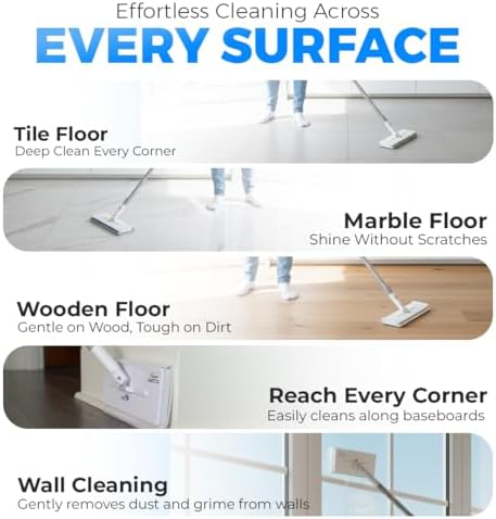 Kit de Barrido y Trapeado CleanMattix - FlexiClamp, Compatible con Paños Swiffer, Herramienta Duradera para Pisos de Madera, Cerámica, Mármol y - imagen 7