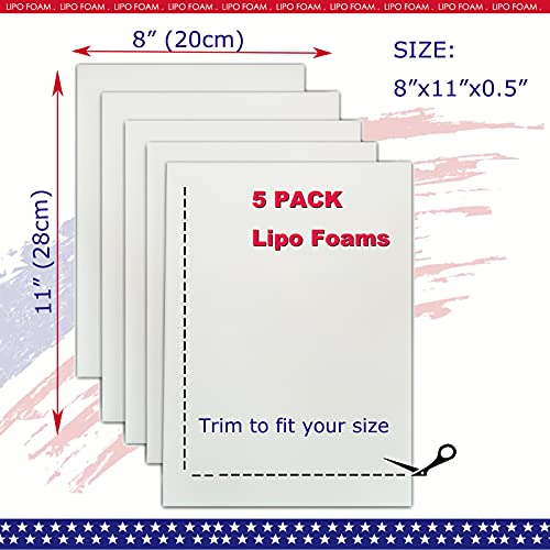 KUSMOO Paquete de 5 Almohadillas de Espuma Lipo para Compresión Abdominal Post Cirugía de Liposucción 8 x 11 - imagen 2