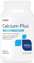 GNC Calcio Plus Magnesio y Vitamina D-3 1000mg, Esencial para Huesos Fuertes, 180 Cápsulas - imagen 1