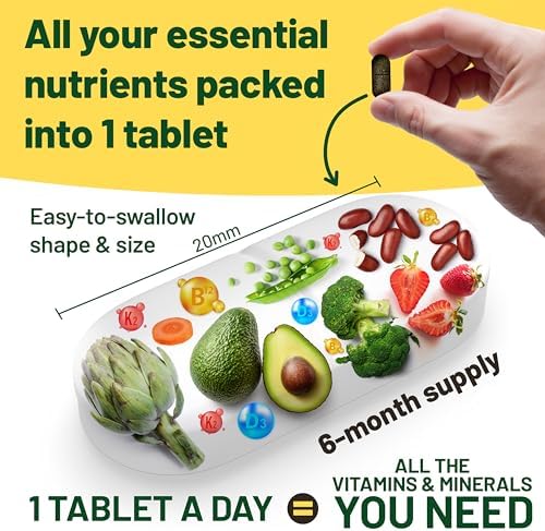 Multivitaminas y Minerales Veganas para Hombres y Mujeres con Alta Potencia de Vitamina B12, D3 y K2 - 180 Tabletas Veganas, Suministro para 6 Meses. - imagen 4