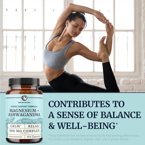 Suplemento de Magnesio Ashwagandha | Magnesio Calmante para Adultos | Apoyo para Relajación, Sueño y Ánimo | 400 mg de Citrato y Óxido + 500 mg de - imagen 5