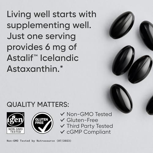Astaxantina Islandesa 6mg de Sports Research® con Aceite de Coco Orgánico - Suplemento Antioxidante para la Piel y Salud Visual - 120 Softgels Sin - imagen 4