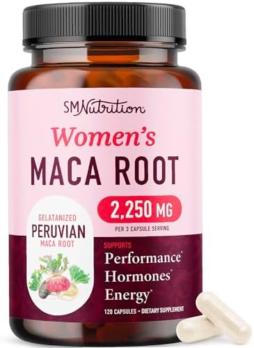Cápsulas de Raíz de Maca Orgánica para Mujeres | Maca Peruana 2250MG Extra Fuerte | Polvo de Raíz Roja, Negra y Amarilla con Pimienta Negra | - imagen 1