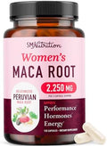 Cápsulas de Raíz de Maca Orgánica para Mujeres | Maca Peruana 2250MG Extra Fuerte | Polvo de Raíz Roja, Negra y Amarilla con Pimienta Negra | - imagen 1