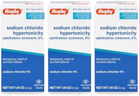 Ungüento Oftálmico de Cloruro de Sodio Rugby 5% - 50 mg para Alivio Temporal de Edema Corneal - Con Lanolina y Aceite Mineral - Sin Alcohol - 0.125 - imagen 1