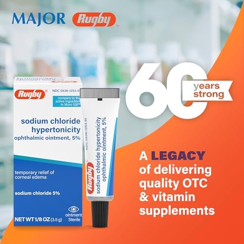 Ungüento Oftálmico de Cloruro de Sodio Rugby 5% - 50 mg para Alivio Temporal de Edema Corneal - Con Lanolina y Aceite Mineral - Sin Alcohol - 0.125 - imagen 2
