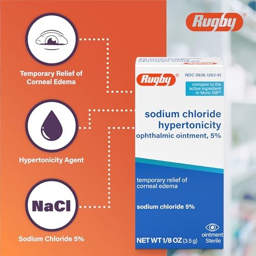 Ungüento Oftálmico de Cloruro de Sodio Rugby 5% - 50 mg para Alivio Temporal de Edema Corneal - Con Lanolina y Aceite Mineral - Sin Alcohol - 0.125 - imagen 5