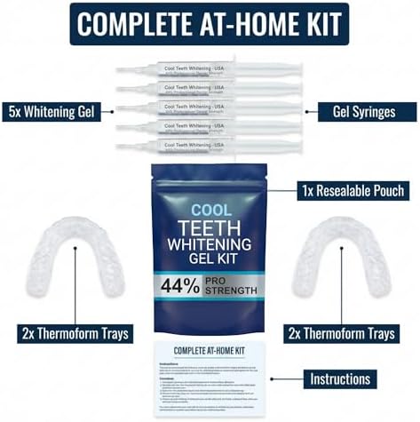 Gel Blanqueador Dental para Moldes – Fuerza Pro 44% Peróxido de Carbamida, 5 Jeringas (50 Usos) + 2 Moldes, Blanqueador Seguro para Esmalte, Elimina - imagen 7
