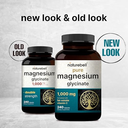 NatureBell Magnesio Glicinato Puro 1,000 mg, 240 Cápsulas Vegetarianas | Magnesio Glicinato Chelado con Vitamina C – Sin OGM, Sin Rellenos, Fabricado - imagen 3