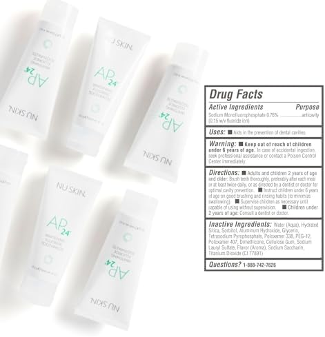 Pasta Dental Blanqueadora Nu Skin AP 24 con Flúor | Sabor Menta Vainilla | 4 oz | Elimina Manchas y Previene Caries - imagen 5