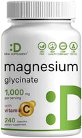 Glicinato de Magnesio 500mg por Cápsula (1000mg por Porción) con Vitamina C, 240 Cápsulas – 100% Quelado para Fácil Absorción – Suplemento Mineral - imagen 1