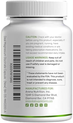 Glicinato de Magnesio 500mg por Cápsula (1000mg por Porción) con Vitamina C, 240 Cápsulas – 100% Quelado para Fácil Absorción – Suplemento Mineral - imagen 7