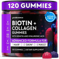 Gomitas de Biotina YOLOBALANCE 10000mcg para el Crecimiento del Cabello - Sin Azúcar, Colágeno Múltiple con Queratina, Sílice y Ácido Hialurónico - - imagen 1