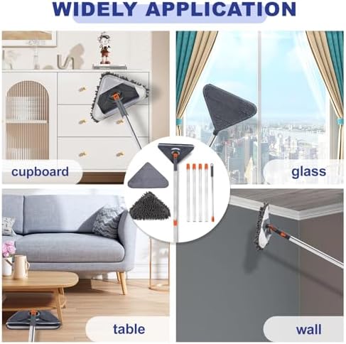 Mopa Limpiadora de Paredes NWGOF con Mango de 79 Pulgadas, Herramienta 360° para Limpiar Paredes, Ventiladores de Techo, Polvo y Pisos, Incluye 6 - imagen 5