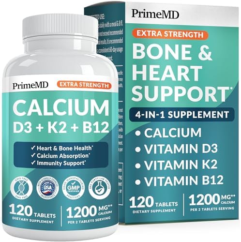 Suplemento de Calcio 1200 mg 4 en 1 con Vitamina D3 K2 - Suplementos Extra Fuertes para Hombres y Mujeres - Vitalidad Diaria, Vegano, Sin Gluten, No - imagen 1