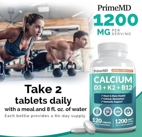 Suplemento de Calcio 1200 mg 4 en 1 con Vitamina D3 K2 - Suplementos Extra Fuertes para Hombres y Mujeres - Vitalidad Diaria, Vegano, Sin Gluten, No - imagen 7