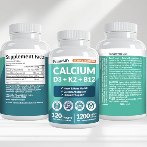 Suplemento de Calcio 1200 mg 4 en 1 con Vitamina D3 K2 - Suplementos Extra Fuertes para Hombres y Mujeres - Vitalidad Diaria, Vegano, Sin Gluten, No - imagen 8