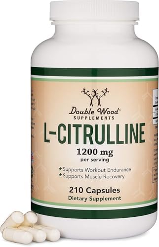 Cápsulas de L Citrulina - Pureza 99% Probada - 1,200mg por Porción (Aumentador de Óxido Nítrico) para Recuperación Muscular y Volumen, 210 Contenidos - imagen 1