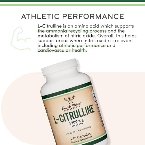 Cápsulas de L Citrulina - Pureza 99% Probada - 1,200mg por Porción (Aumentador de Óxido Nítrico) para Recuperación Muscular y Volumen, 210 Contenidos - imagen 5