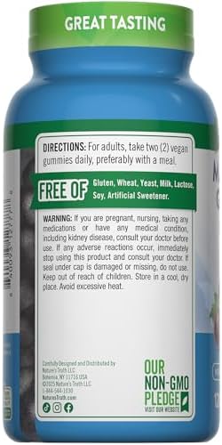 Gomitas de Magnesio Glicinato para Adultos Nature's Truth | 200mg | 120 Unidades | Sabor Uva | Veganas, Sin OGM y Sin Gluten - imagen 7