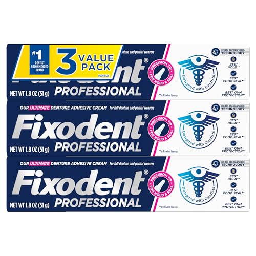Crema Adhesiva Profesional para Dentaduras, Fuerte Sujeción Todo el Día, 1.8 oz, Con Protector de Bacterias y Punta Precisa (Paquete de 3) - imagen 4