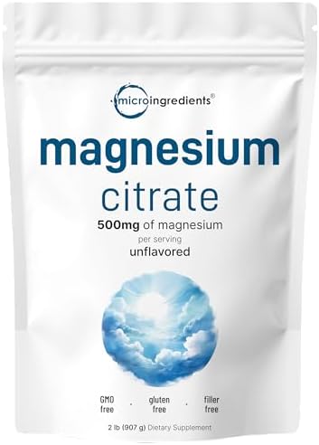 Polvo de Citrato de Magnesio, 2lbs | Suplemento de Magnesio Sin Sabor | Relajación y Utilización de Nutrientes | Fórmula de Fácil Absorción | No - imagen 1